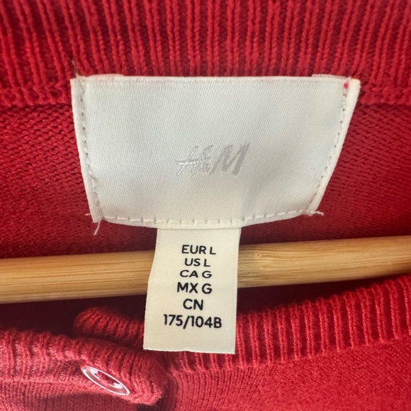 H&M Red Fine-knit Cardigan - Picture 3 of 6